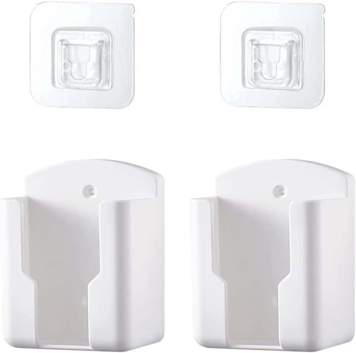 Afstandsbediening Houder - Controller Caddy - Muur Opslag - Twee Stuks Set - Grote Maat - Wit