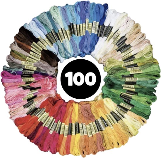 Knaak Borduurgaren Set - 100 Kleuren - 8 Meter per Draad - Handwerken