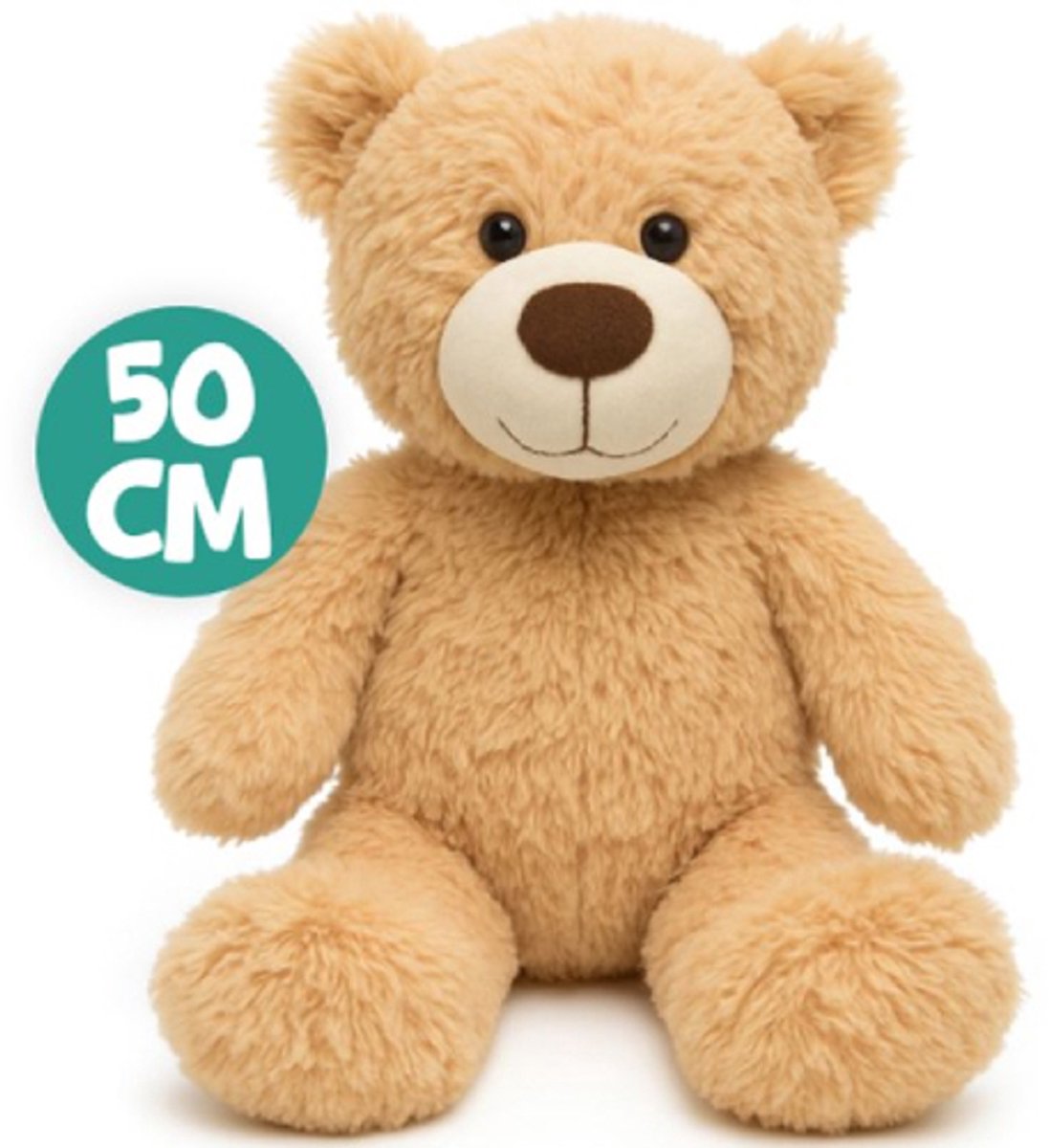 Teddybeer Bart (Licht Bruin) Pluche Knuffel Knuffelbeer 50 cm - speelgoed knuffels voor kinderen jongens meisjes - beer bear brown xxl - valentijn valentijnsdag valentijnscadeau kado voor hem haar - grote teddy beer — afbeelding 2