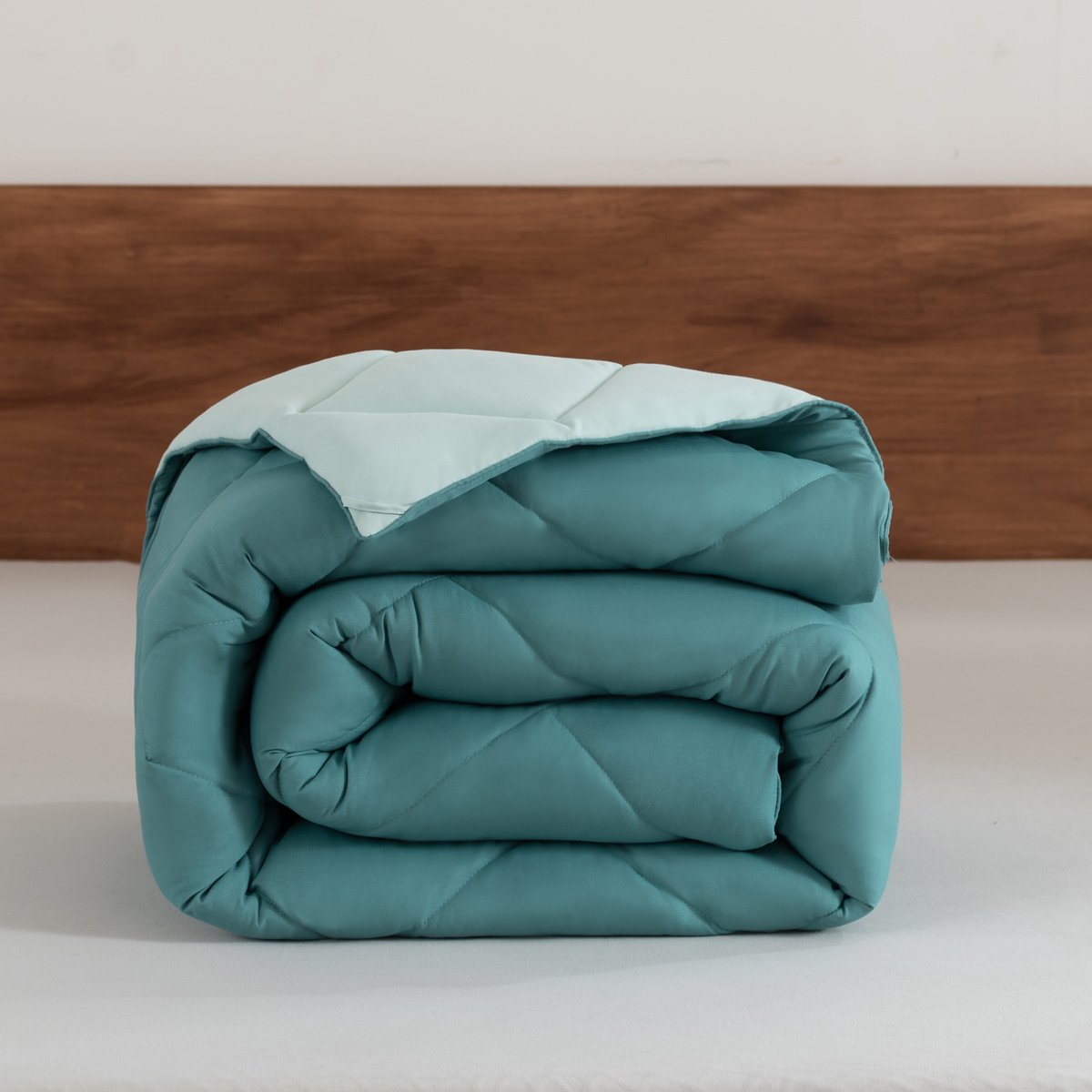 Snoozella ComfyBed Duo 140x200 - Olijf Groen - Dekbed zonder overtrek - Wasbaar hoesloos dekbed - 30 nachten proefslapen - All season winterdekbed & zomerdekbed