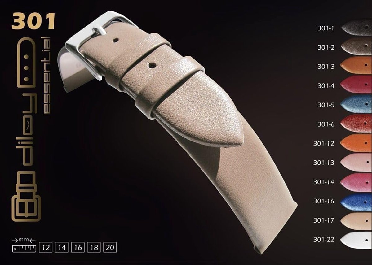 Horlogeband Leer - Gladde band - Klassiek horloge - Naadloos ontwerp - 12-22 mm