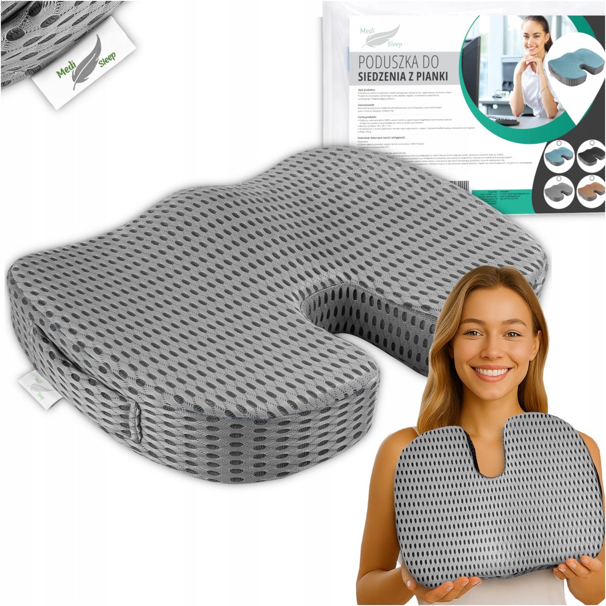 Medi Sleep Serie - Orthopedisch Zitkussen - Voor Auto en Stoel - Rugsteun