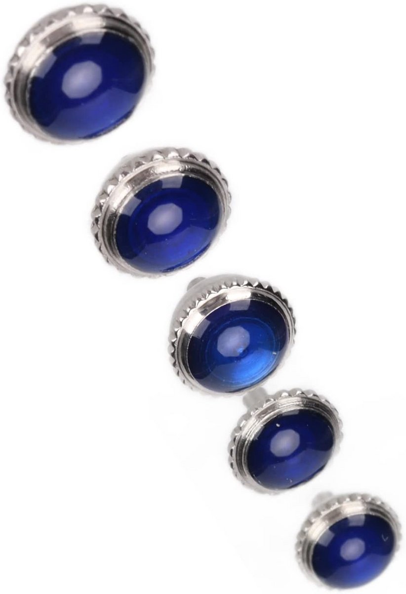 Horloge Kroon Onderdelen - Kroon Knoppen Set - Horloge Reparatie - 5 Stuks Staal - 5.5 tot 7.5 mm - Zilverkleurig