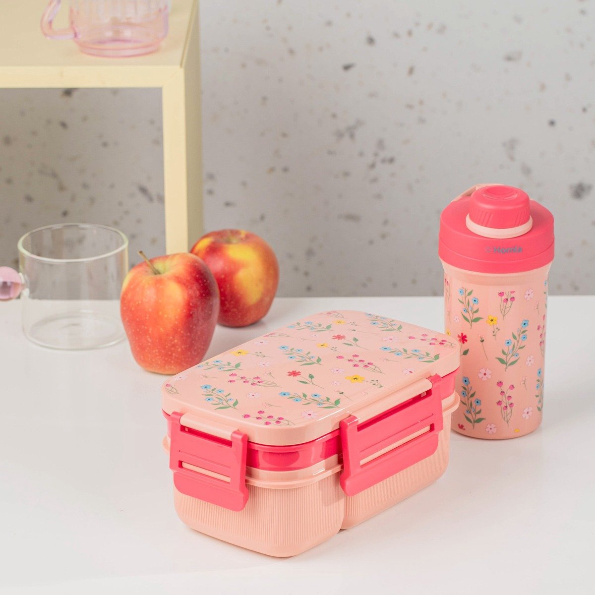 HOMLA - Lunchbox Set - B2 LUSY - Pink met Mug - 1.8L + 0.5L
