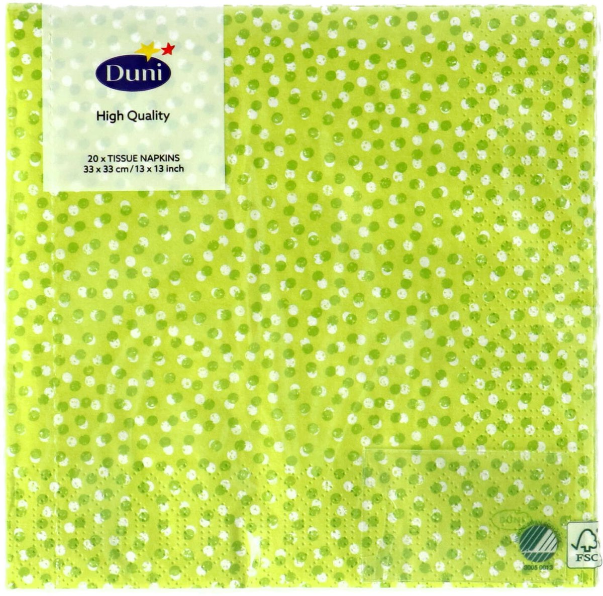 Speelse Stippen Servetten - 33x33 cm - Kiwi