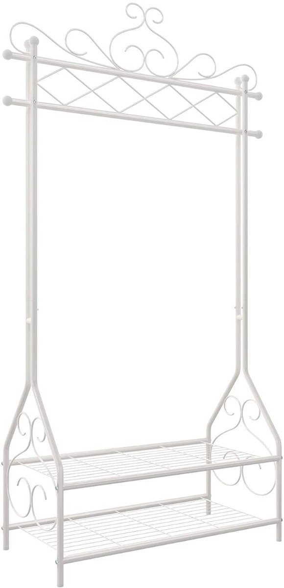 Hoppa! - Vintage kledingstandaard - wit - metaal - 92 x 173 x 41 cm (B x D x H)