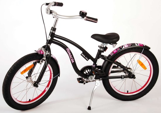 Volare Miracle Cruiser Kinderfiets - Meisjes - 18 inch - Mat Zwart - Prime Collection van Volare — afbeelding 5