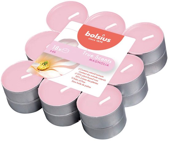 Bolsius - True Scents - Geurtheelicht - 18 stuks per verpakking - Magnolia