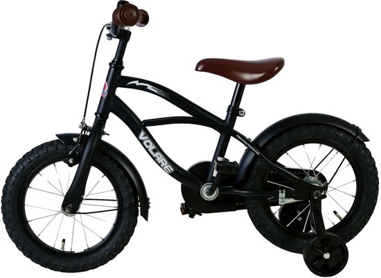 Volare Black Cruiser Kinderfiets - Jongens - 14 inch - Zwart - 95% afgemonteerd van Volare — afbeelding 5
