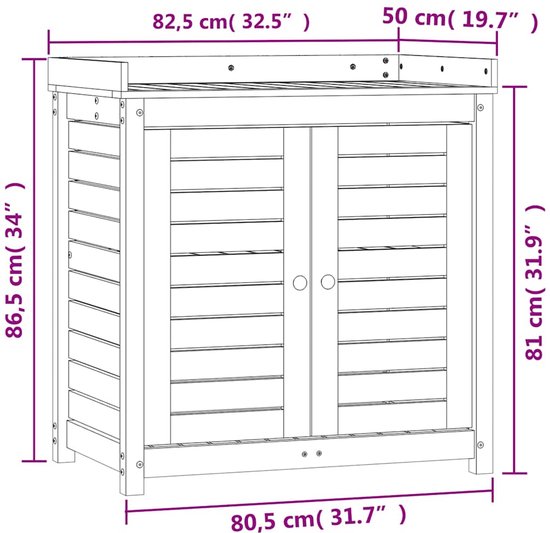 Table de rempotage avec étagères vidaXL 82,5 x 50 x 86,5 cm Pin Marron - Table de rempotage - Tables de remportage - Table de jardin - Table de rempotage