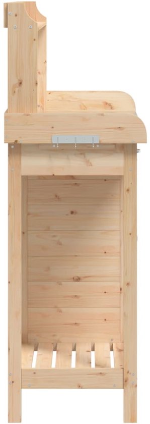 vidaXL Table de rempotage - Tables de remportage - Table de travail de jardin - Table de rempotage - Table de rempotage avec armoire 110,5 x 45 x 124,5 cm Pin massif