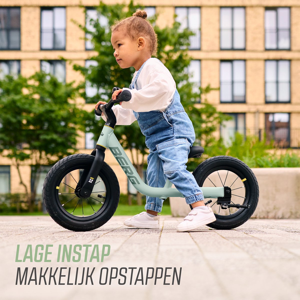 BERG MOOV12 Loopfiets - 2,5+ jaar - 12 inch - Lichtgewicht - Comfortabele luchtbanden - Verstelbaar Stuur en Zadel - Sage Green — afbeelding 4