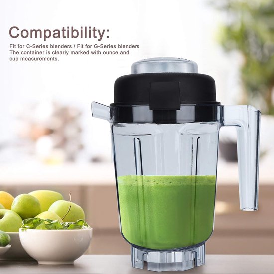Blenderkan Reserveonderdelen - Container Vervanging - Zelfreinigend Mixen - BPA-vrij Acryl - 09 Liter Capaciteit - Transparant van Merkloos — afbeelding 4