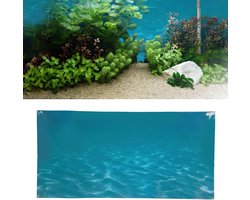 Aquarium Achtergrond Sticker - Onderwater Poster - Aquarium Decoratie - Zelfklevend PVC Materiaal - 61 x 41 CM - Zee Patroon
