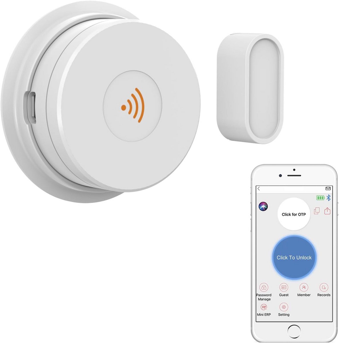 Slimme Deursensor - Draadloze Melder - Beveiliging Thuis - Realtime App Meldingen - 7.6x7.6x2.5cm - Wit
