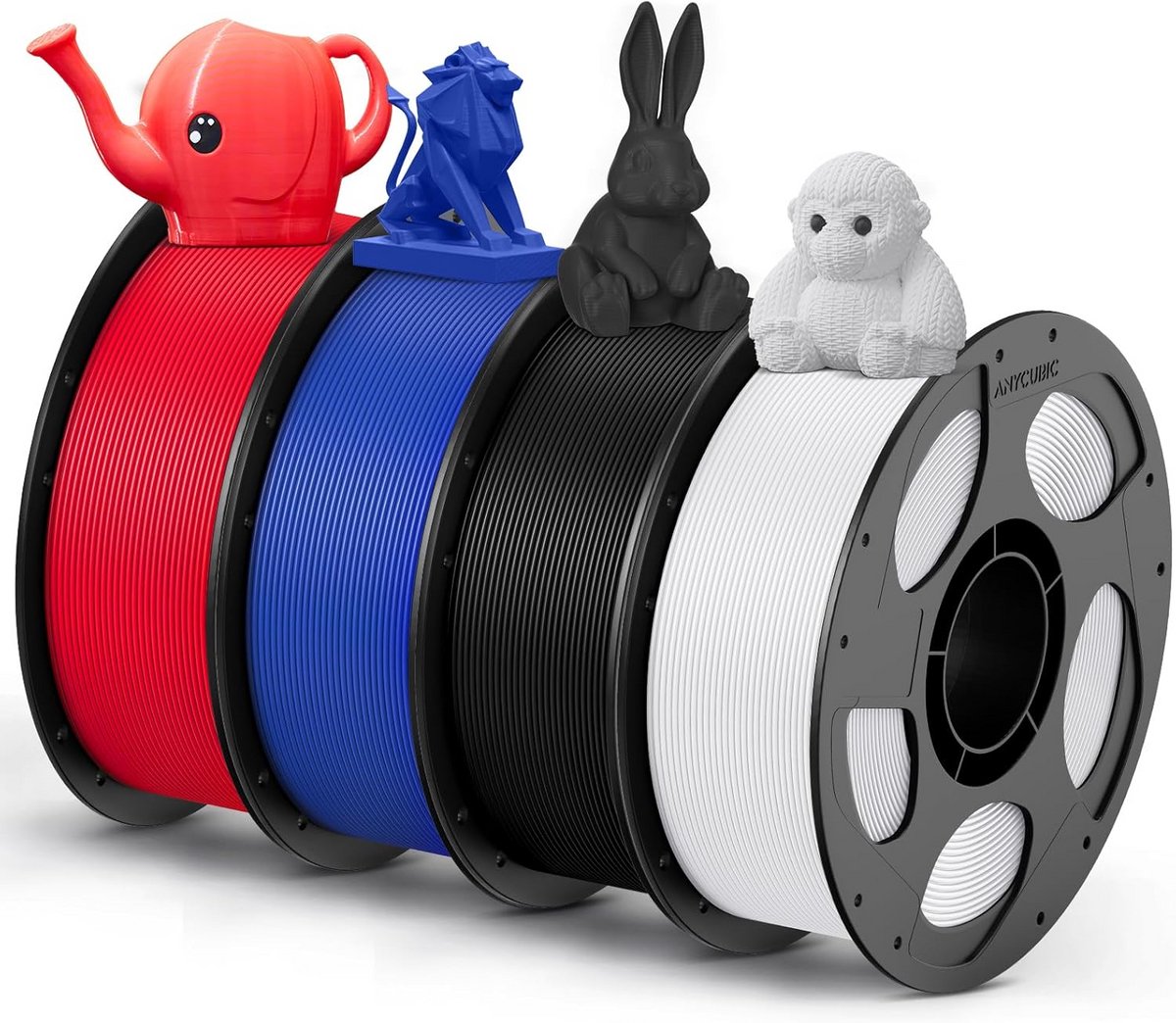 3D Printer Filament - PETG Draad - Modelleren Printen - Vier Kleuren Set - 4kg Totaal