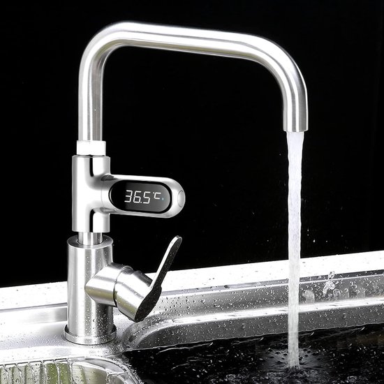 Waterthermometer Bad en Douche - Digitale Badthermometer - Watertemperatuurmeter - Zonder Batterij - Zilver — afbeelding 2