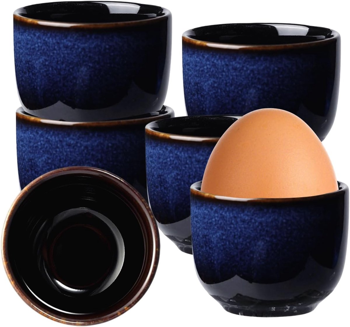 Eierdopjes Set - Voor Gekookte Eieren - Ontbijt en Brunch - Duurzaam Keramiek - 6 Stuks