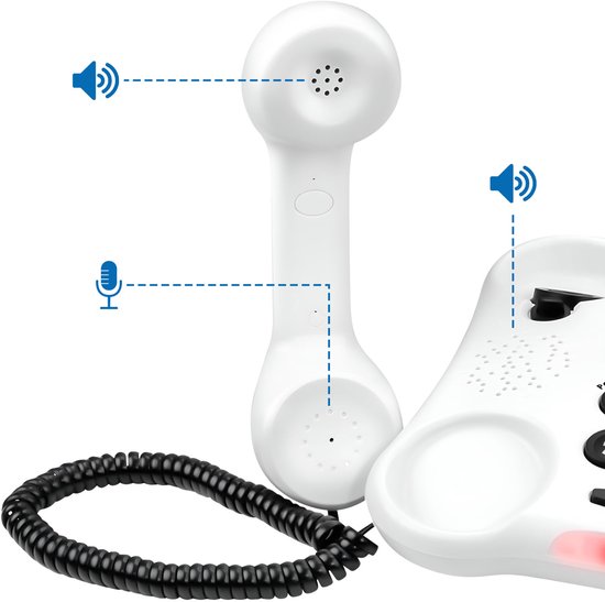 Geemarc, Versterkte Senioren Telefoon van 60 dB met Hoortoestelcompatibiliteit en Transcriptie, Wit foto 3