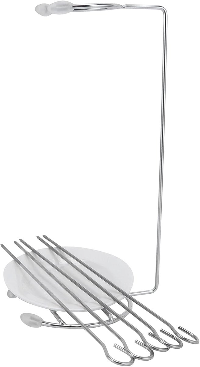 BBQ Spiesjesrek - Grillrek Set - Buiten Koken - Met 5 Spiesjes - 27x15cm
