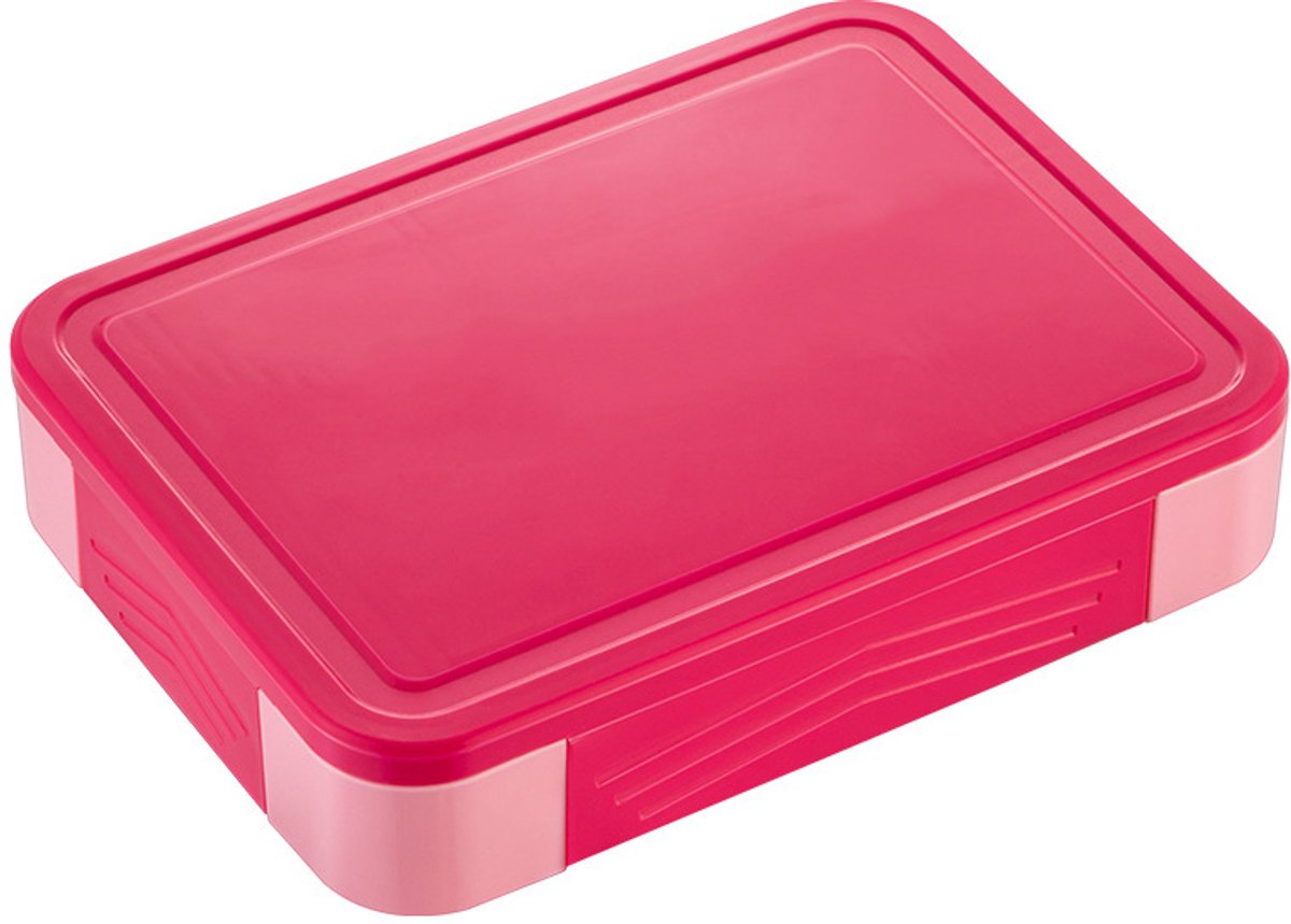 Kinderlunchbox met tussenschotten, lekvrij, bentoboxset, inclusief bestek, rood.
