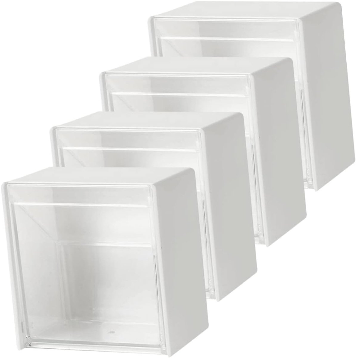 Opbergdozen - Wandorganizers - Badkamer Organiseren - Stofdicht Schelp Bakje - 4 Stuks - Wit