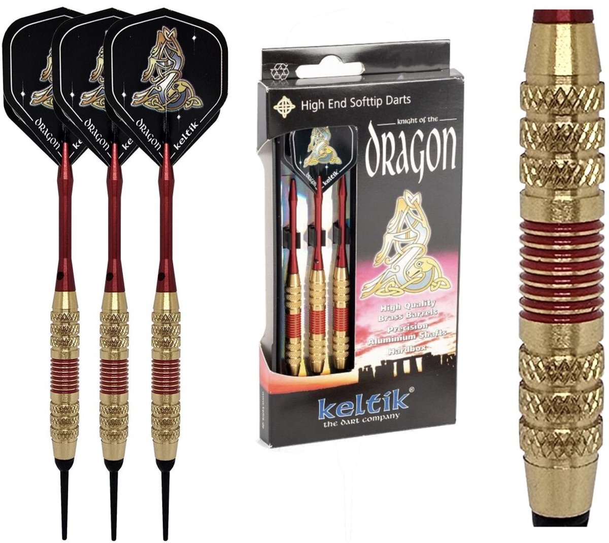 Softdart Soft Dart Pijlen Keltik Dragon Red 16 g
