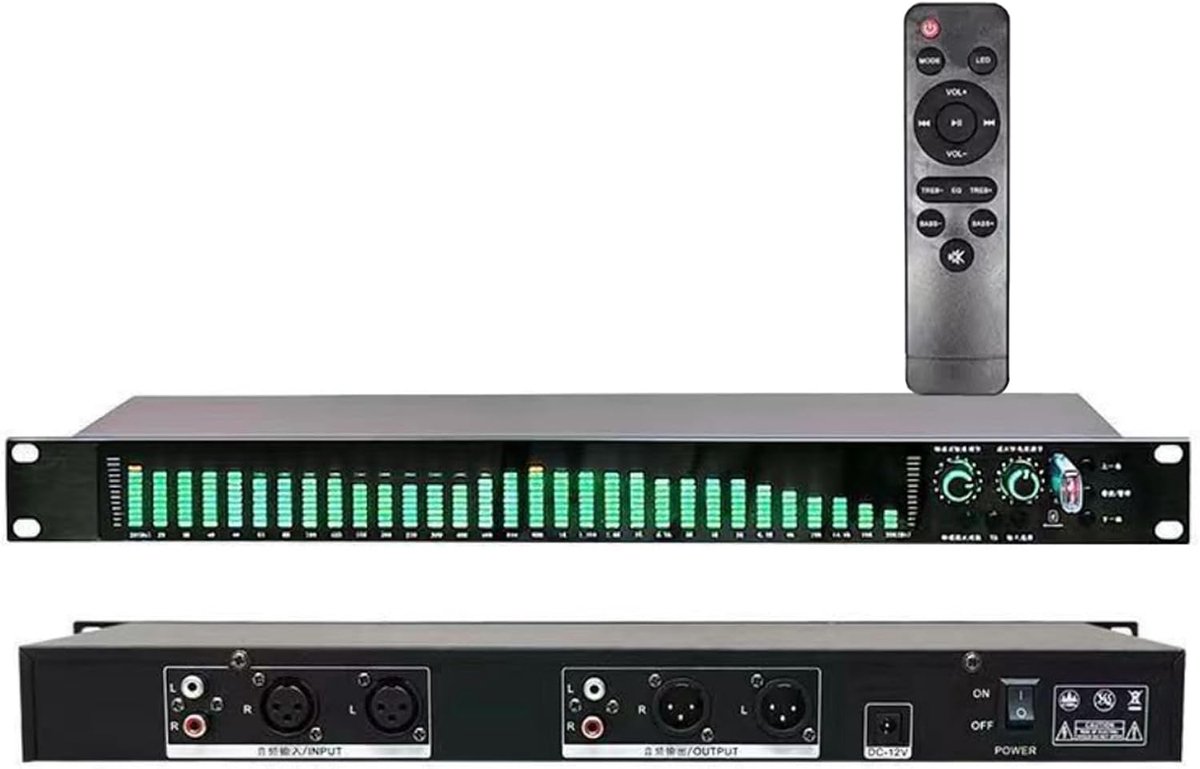 Digitale Equalizer - Stereo Gelijkmaker - Audio Afstemming - 31 Band EQ - 48x15.5x4.9cm