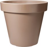 Pro Garden Bloempot - mokka bruin - rond - D40 cm - kunststof - plantenpot - tuin buiten