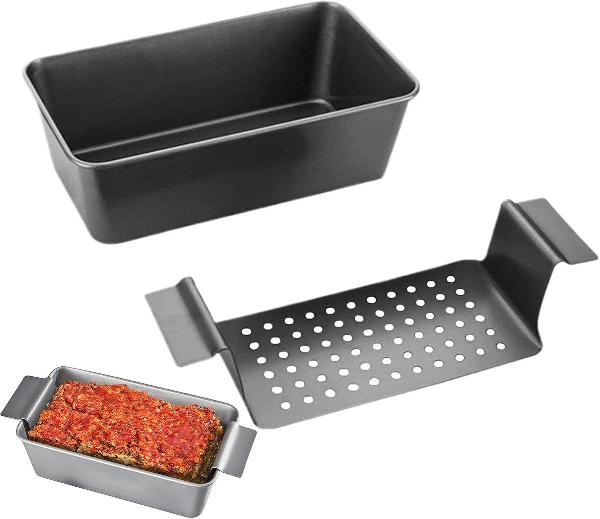 Broodpan - Bakvorm - Zelf brood bakken - Koolstofstaal antiaanbak - 21.5 x 11 x 7.5 cm - Zwart