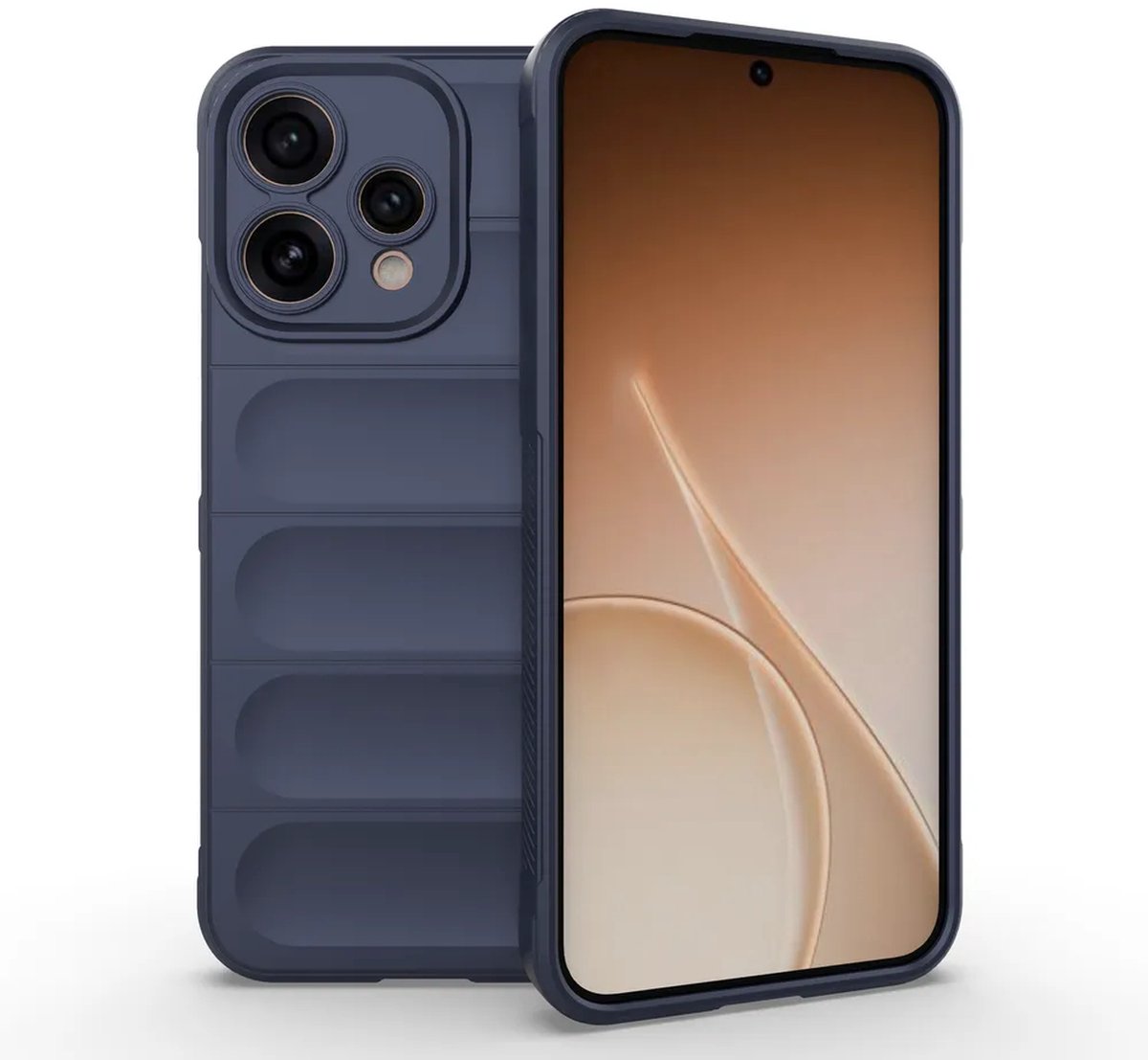 MobyDefend Hoesje - Geschikt voor Oppo Reno15 - TPU Gripcase - Blauw
