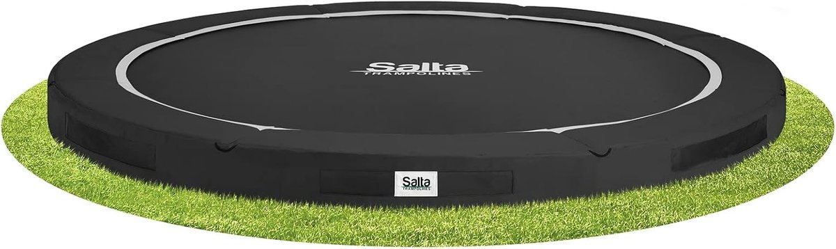 Grond trampoline - Ronde trampoline - Buiten spelen - Geïntegreerd ventilatiesysteem - 251 cm diameter - Zwart