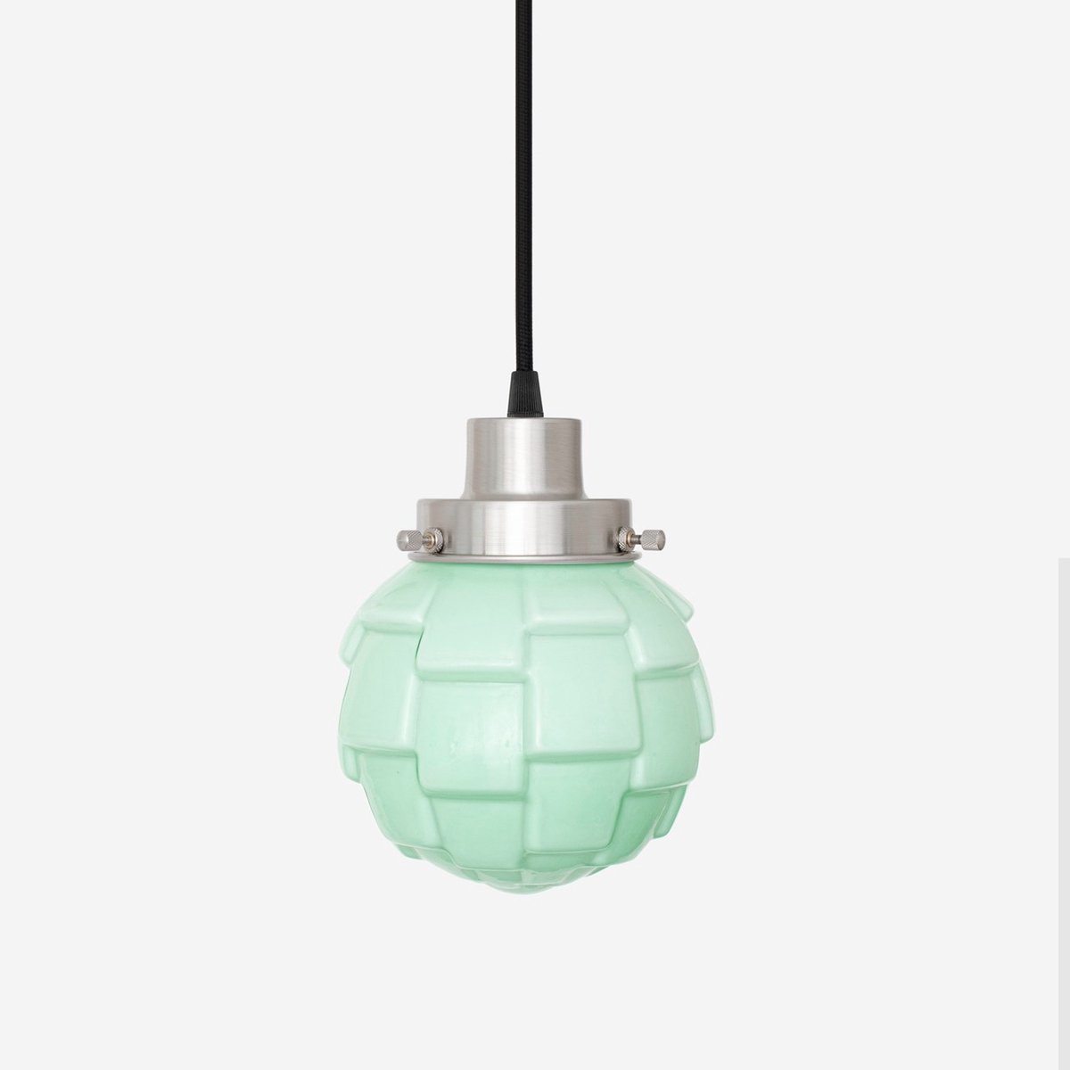 Coloured by Art Hanglamp aan snoer Bretagne Mint 20's Matnikkel - Art Deco Trade Zachtgroen