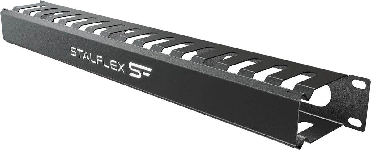 Kabel Organizer - Netwerk Kast - Kabel Beheer - Gemaakt Van Staal - 19 Inch 1U - Zwart