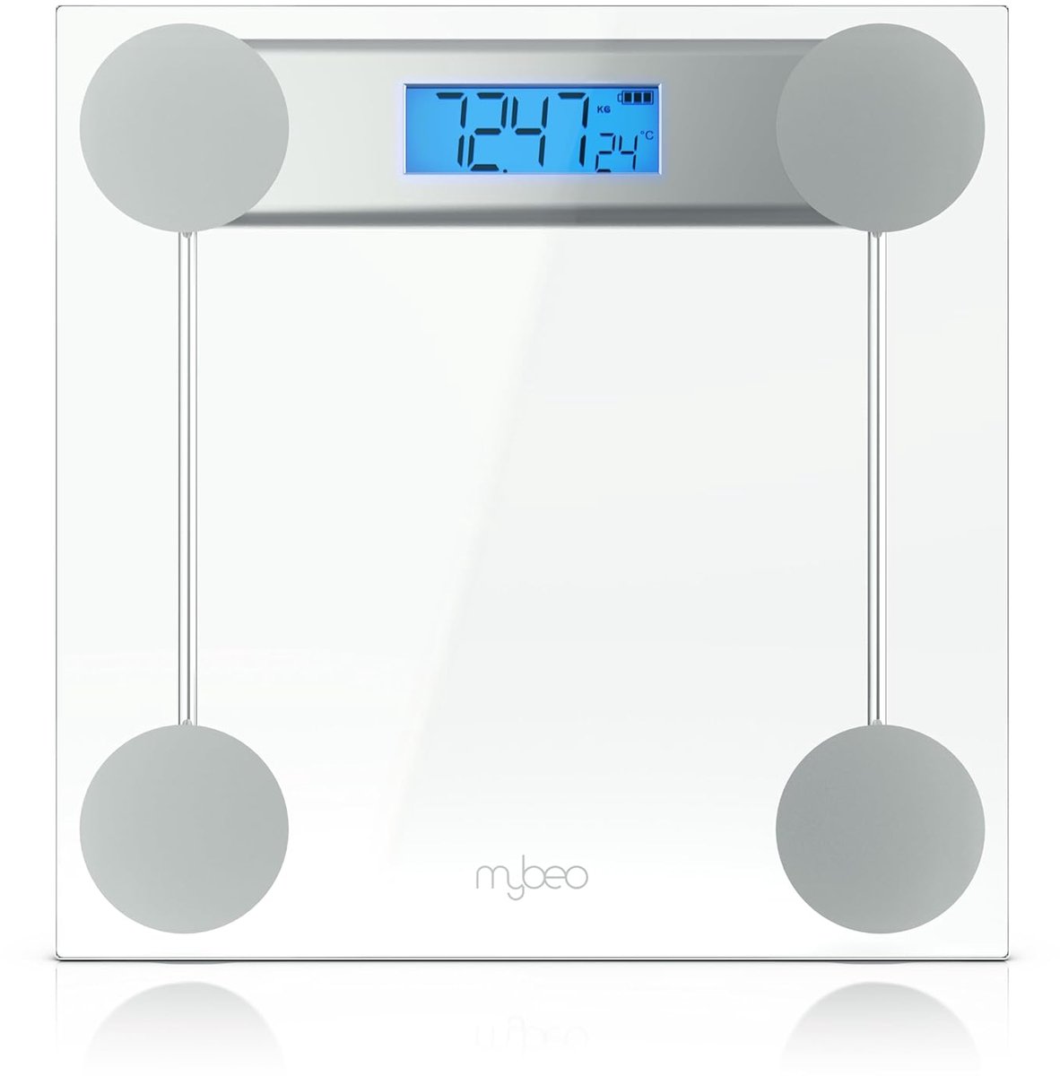 Digitale Personenweegschaal - Glas Weegschaal - Gezondheid Monitoren - Hoge Precisie Sensoren - Max 180 kg - Zilver