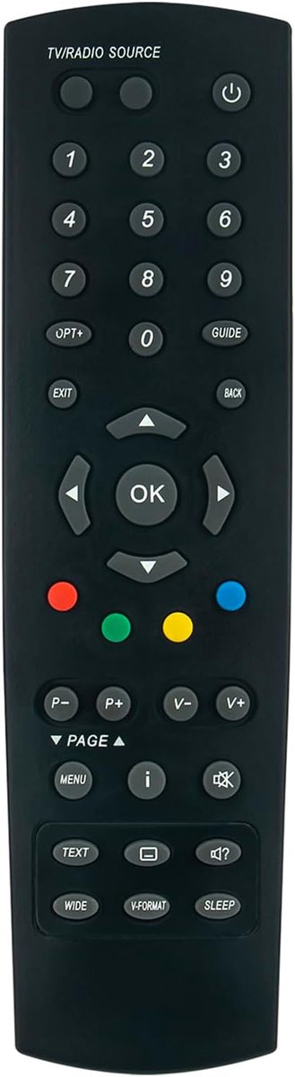 Universele Afstandsbediening - Reserve Bediening - Ontvanger Bediening - Voorgeprogrammeerd Ergonomisch - 17 x 5 x 1 cm - Zwart