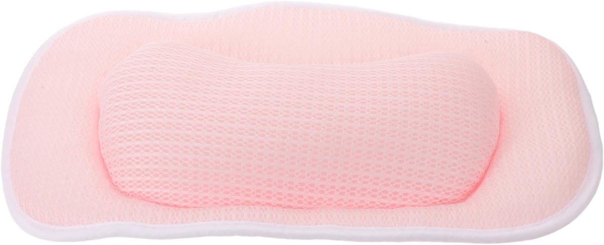 Badkussen Hoofdsteun - Badkuip Kussen - Ontspannend Bad - Sterke Zuignappen - 38x22cm - Roze