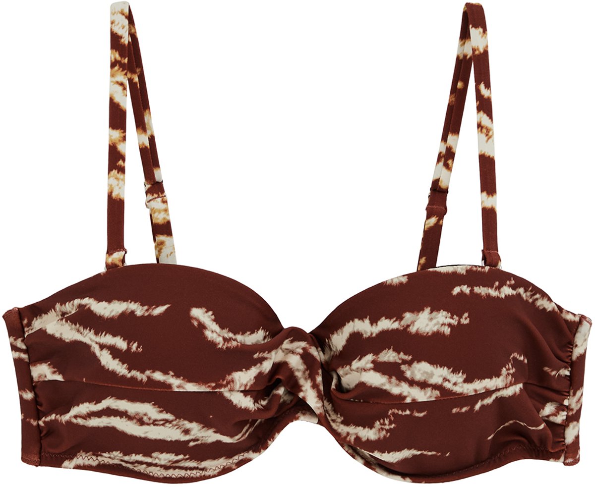 WE Fashion Dames bikini top met print Vintage red