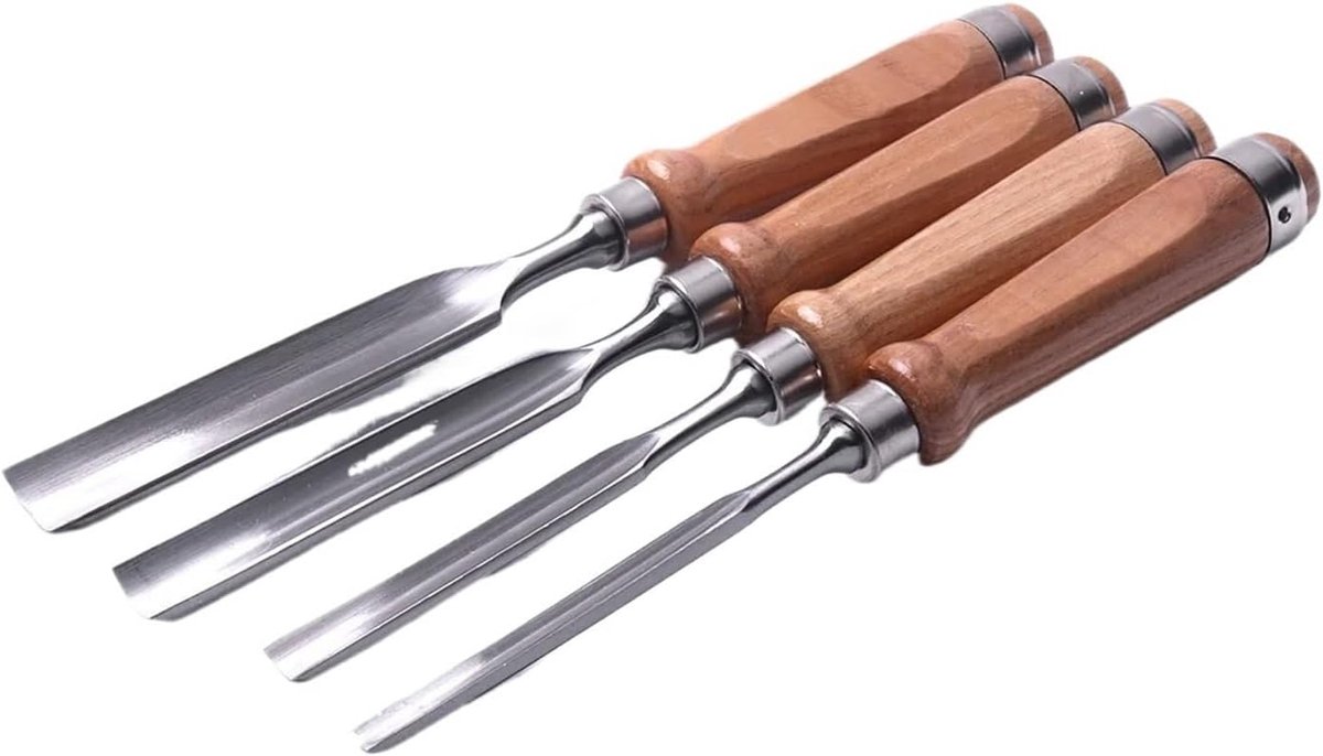 Houtbeitel Set - Timmerman Gereedschap - Houtbewerking Projecten - Chroomvanadium Staal - 8 12 25mm