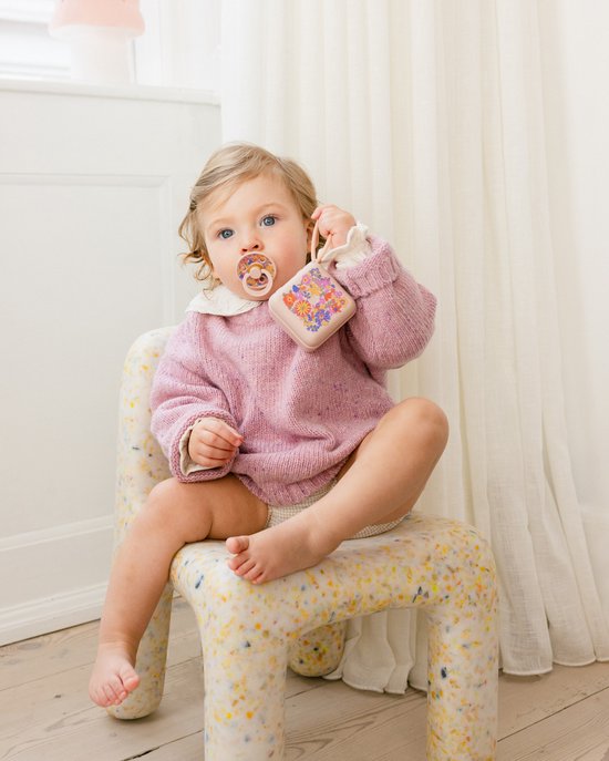 BIBS Colour Speen verpakking van 2 stuks. BPA-vrij, Ronde speen. Natuurlijk rubberlatex, Gemaakt in Denemarken, Maat 2 (6-18 maanden), June Blossom Blush Mix van Merkloos — afbeelding 4