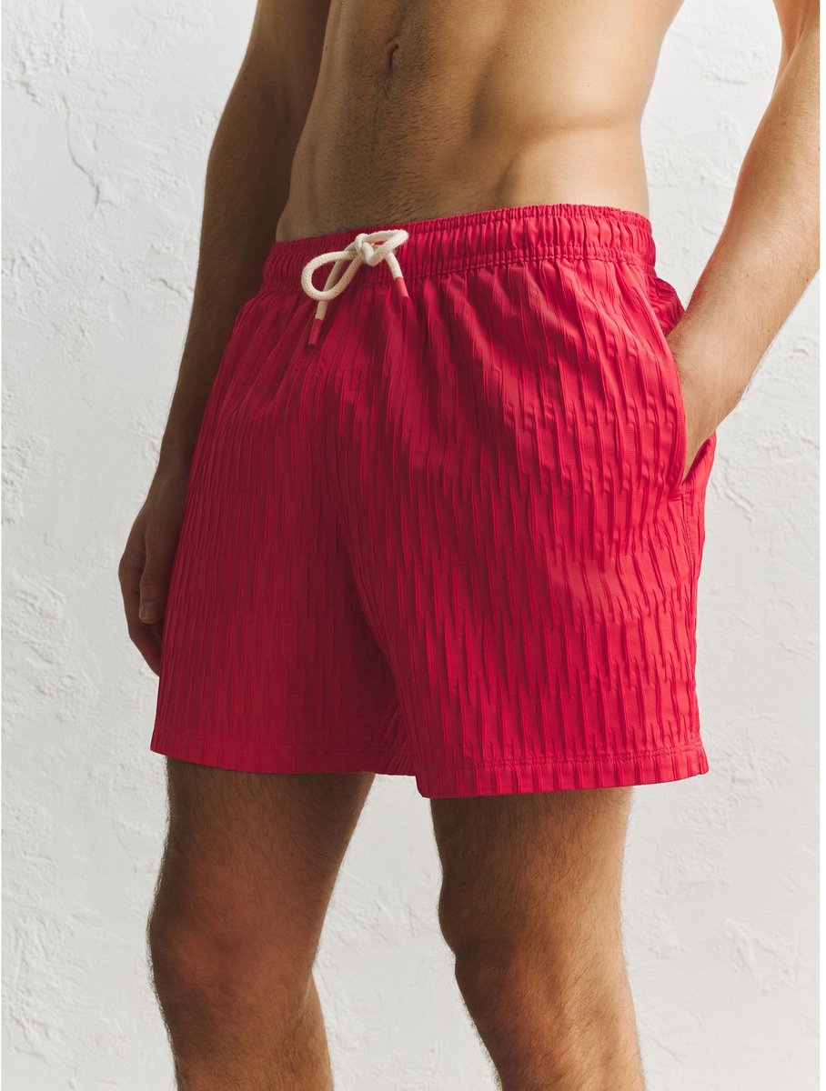 Next - Heren - 5-inch zwemshort met structuur - Roze