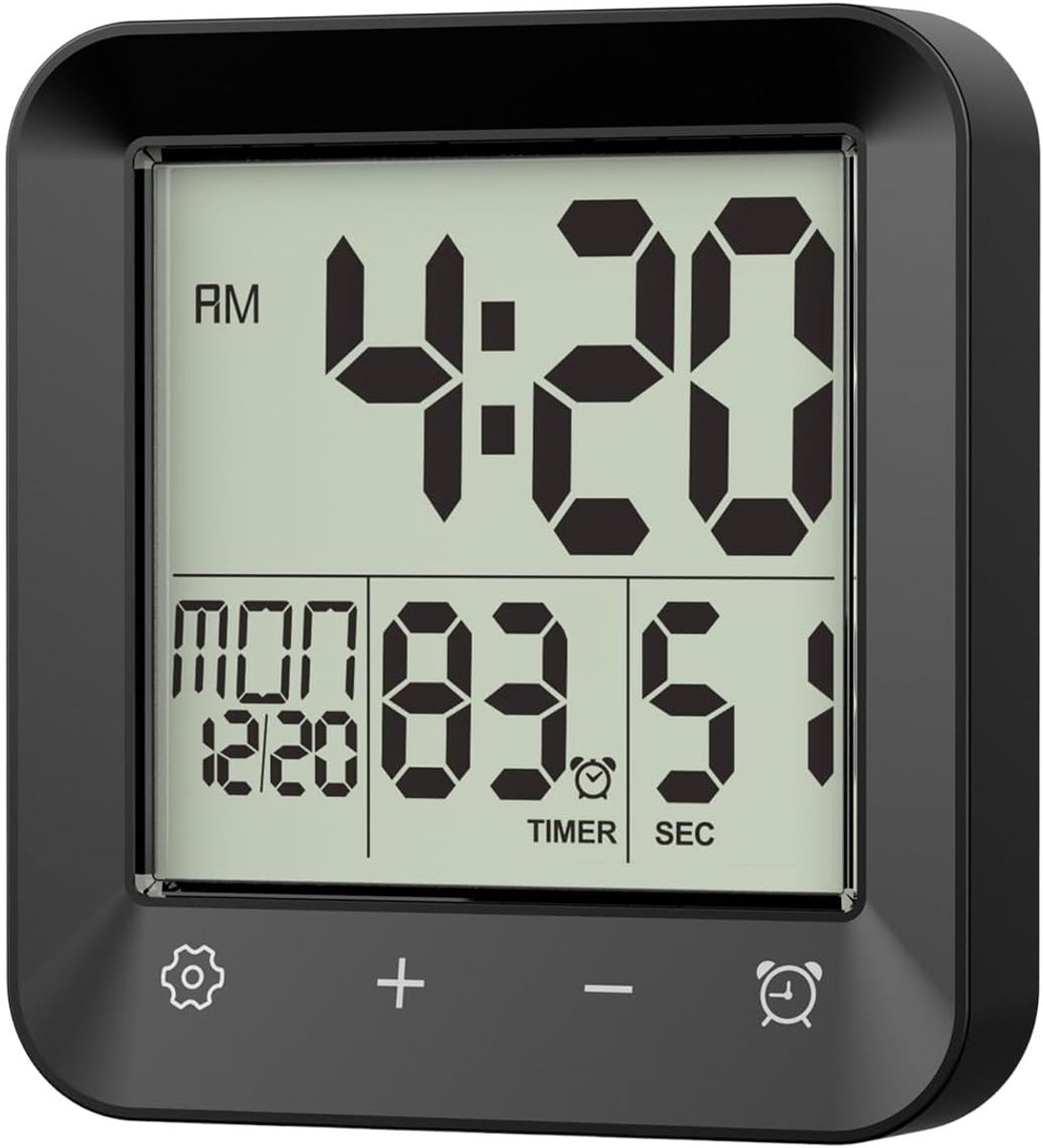 Badkamer Klok - Waterdichte Timer - Douche Koken - Temperatuur Display - 10.3x5.1x11.3cm