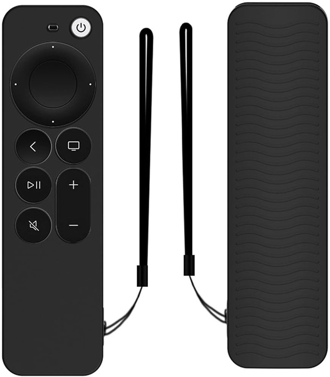 Allecto - Afstandsbediening Hoes - Siliconen - Antislip - Zwart - Beschermhoes - Apple TV - Siri - Geschikt voor 3e en 2e Generatie - TV Accessoires