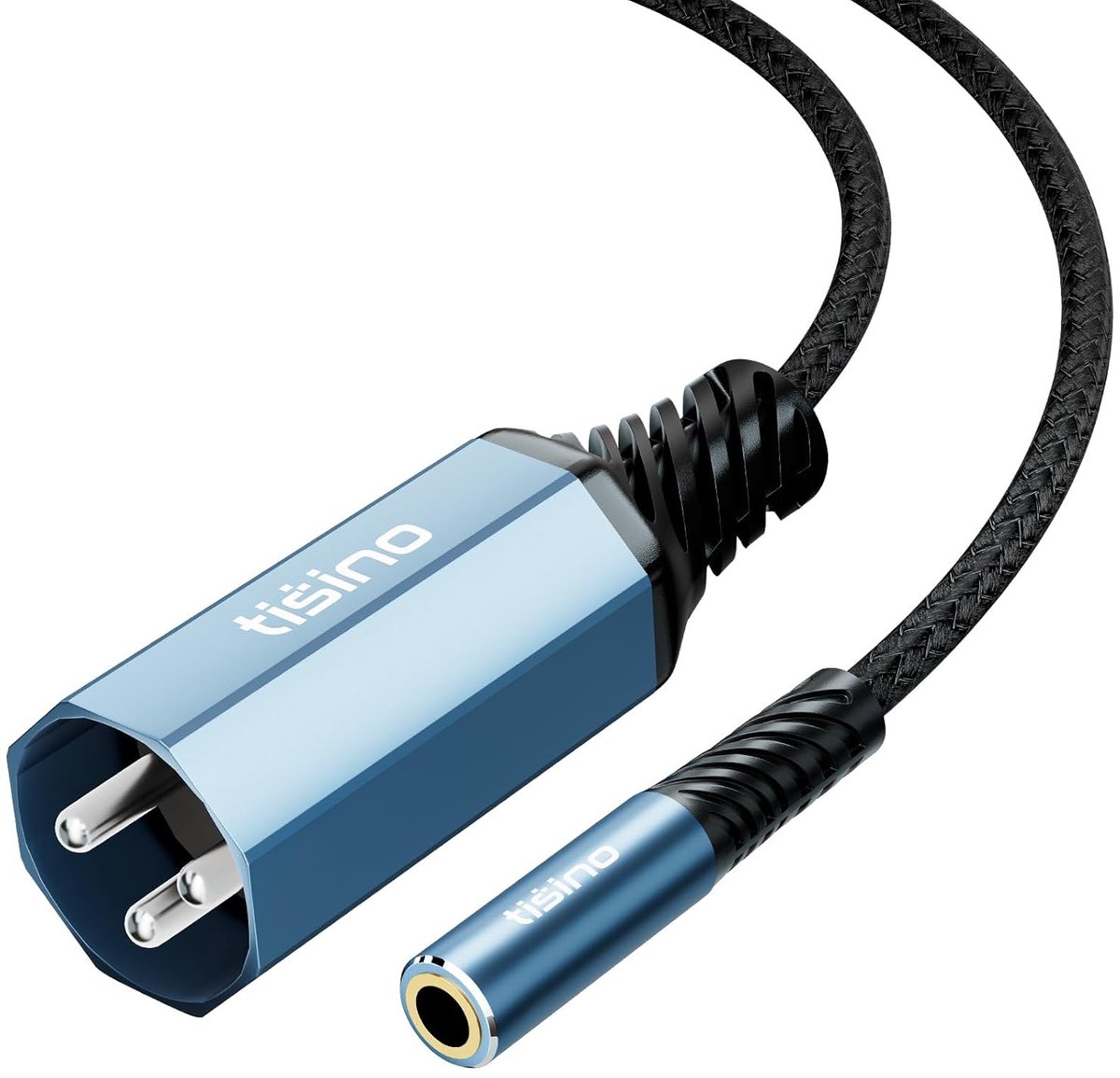 Stereo Audio Adapter - Mini Jack Kabel - Opnemen Muziek - Metaal Connector - 1 Meter - Zwart