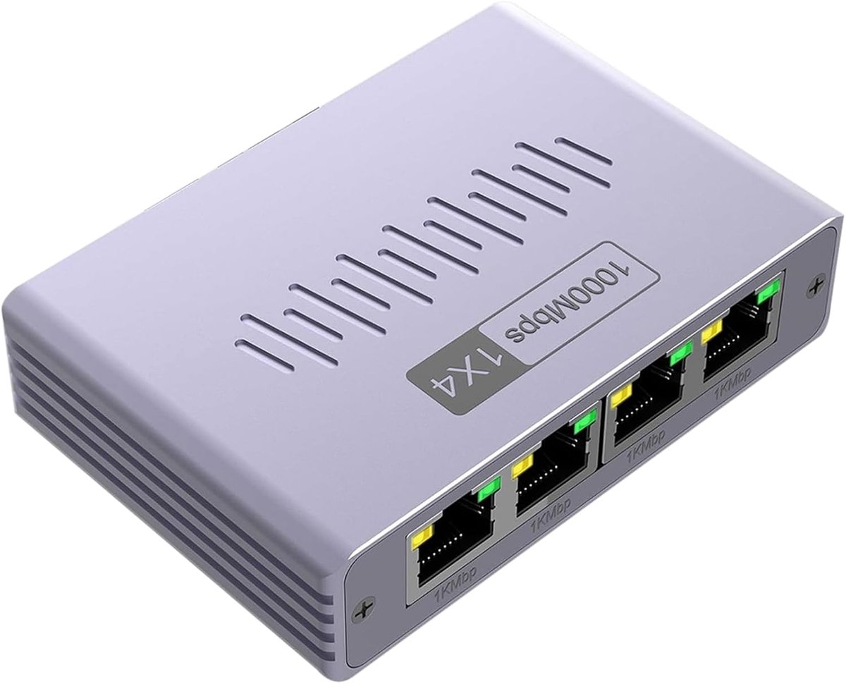 Netwerk Hub Expander - Internet Verdeeler - Meerdere Apparaten - Gigabit Snelheid 1000 Mbps