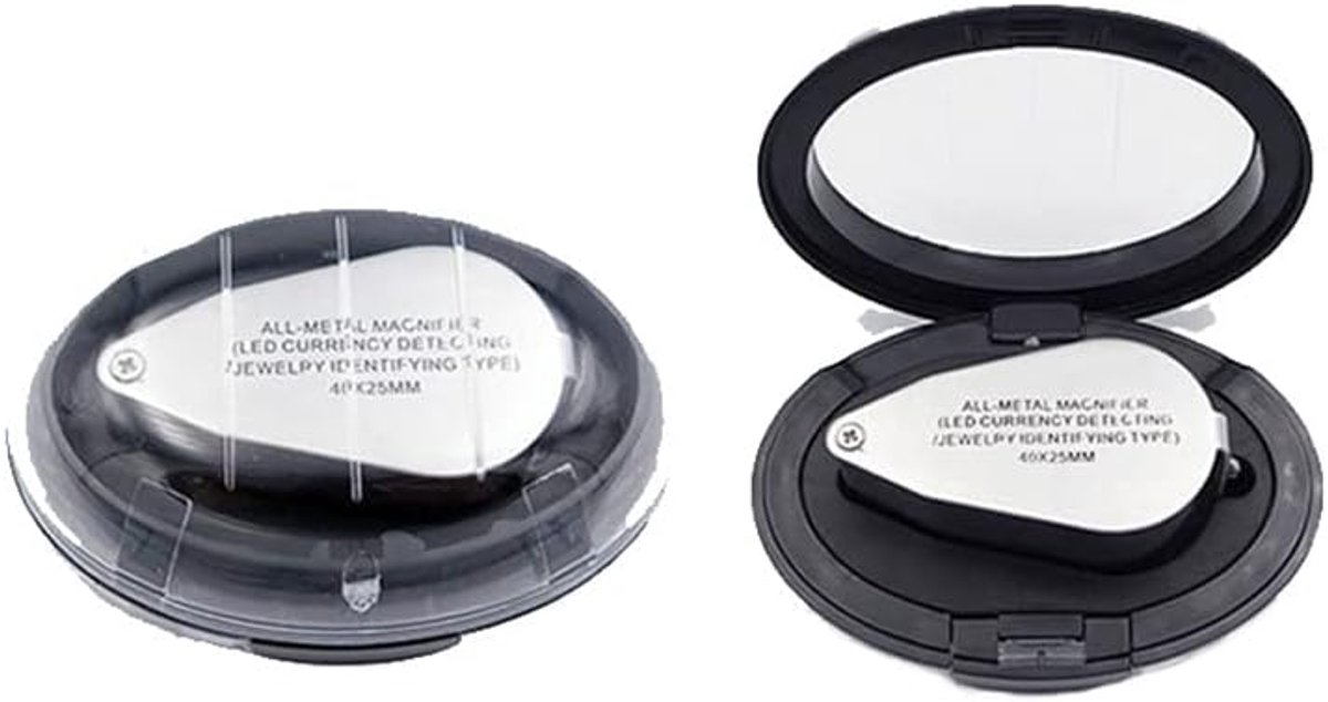 40X Metalen Verlichte Sieraden Loop Vergrootglas met LED Licht - Vouwen Loupe voor Valuta Detecteren - Juweliers Identificerend Type Juweliersloep