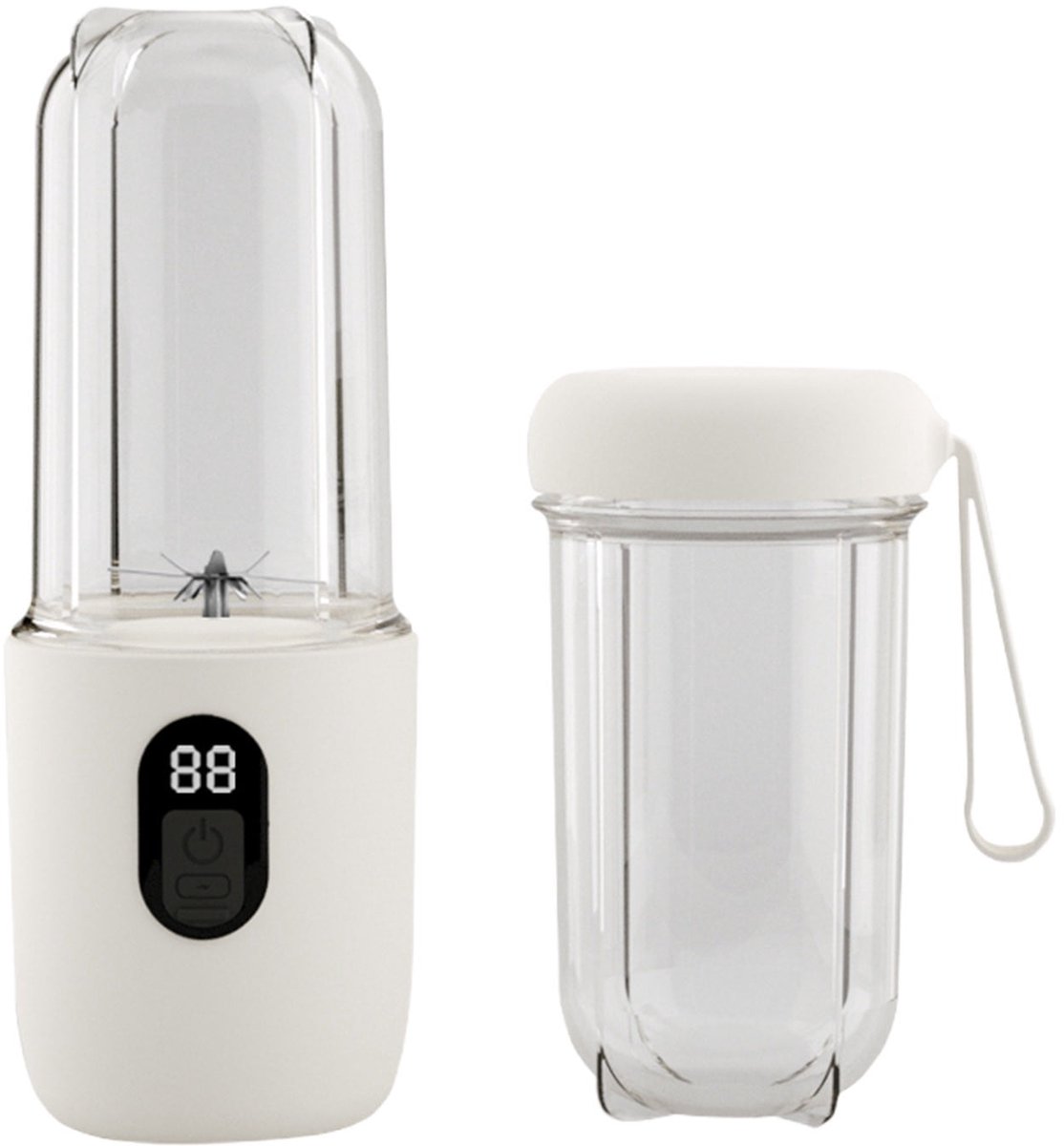 Draagbare sportfles voor op reis, mini-sapcentrifuge, blender (voor smoothies en milkshakes), USB-opladen, batterij-indicator