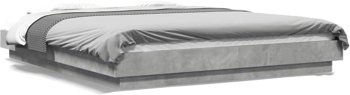 Bedframe Hout - Slaapkamer Meubel - Rustgevende Slaap - Robuust Ontwerp - 160x200 cm - Beton Grijs