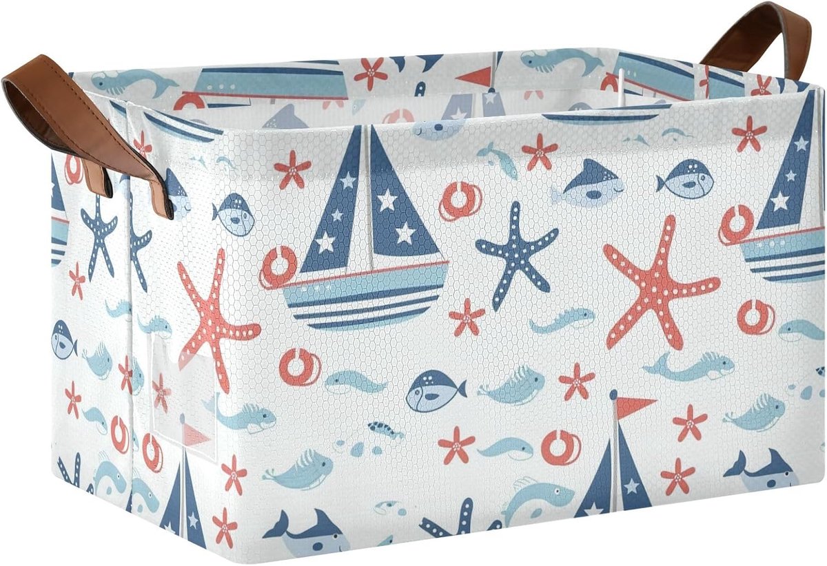 Opbergdoos - Mand Bakje - Thuis Organiseren - Opvouwbaar Ontwerp - 43x29x25.5 cm - Multicolor