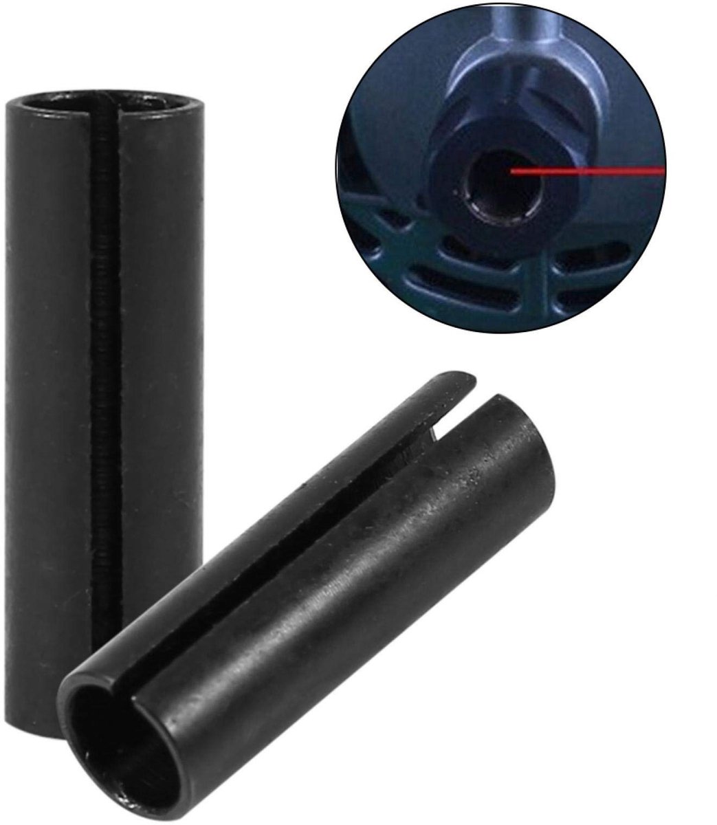 Allecto - Adapter - Router - 8mm naar 6.35mm - Staal - Graveren - Collet - Houtbewerking - Zilver - Geschikt voor Collet